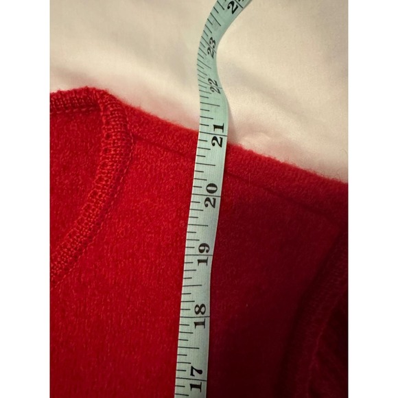 Vintage DEANS of Scotland Red 100% Wool Button Front Cardigan Sweater Medium - Picture 4 of 7